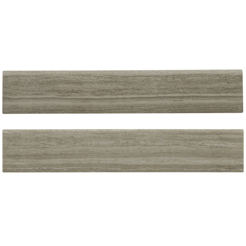 Charisma 18'' L x 3'' W Porcelain Bullnose Tile Trim, Charisma Silver