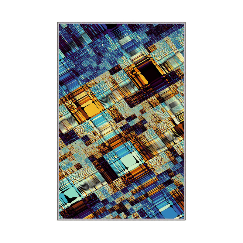 Antibacterial Hall Carpet (2.6 x 6.6 Ft) | 100% Polyester, 0.4 in Pile Height | Non-Slip PVC Dot Underside, Machine Washable | 3D Digital Printing, Durable & Stylish for Entryways, Living Rooms & More