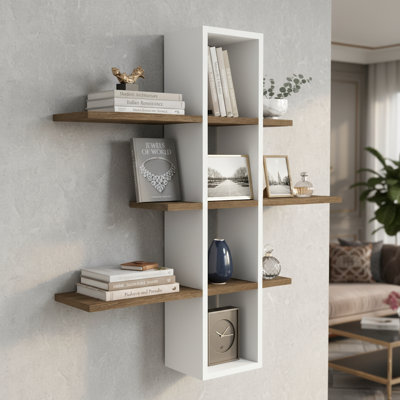 Asymmetrical Cubby Wall Display Shelf