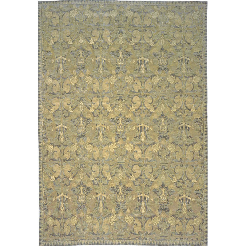 Wool Floral Area Rug, Rectangle 10'2" x 12'9"
