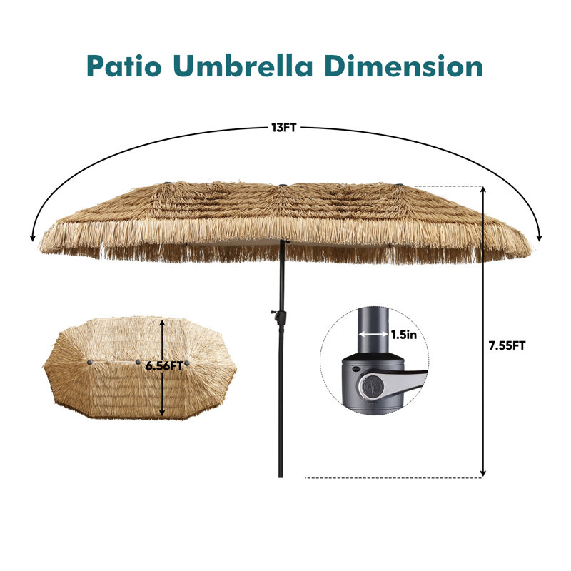 Parasol de patio 13 pi 13 pi