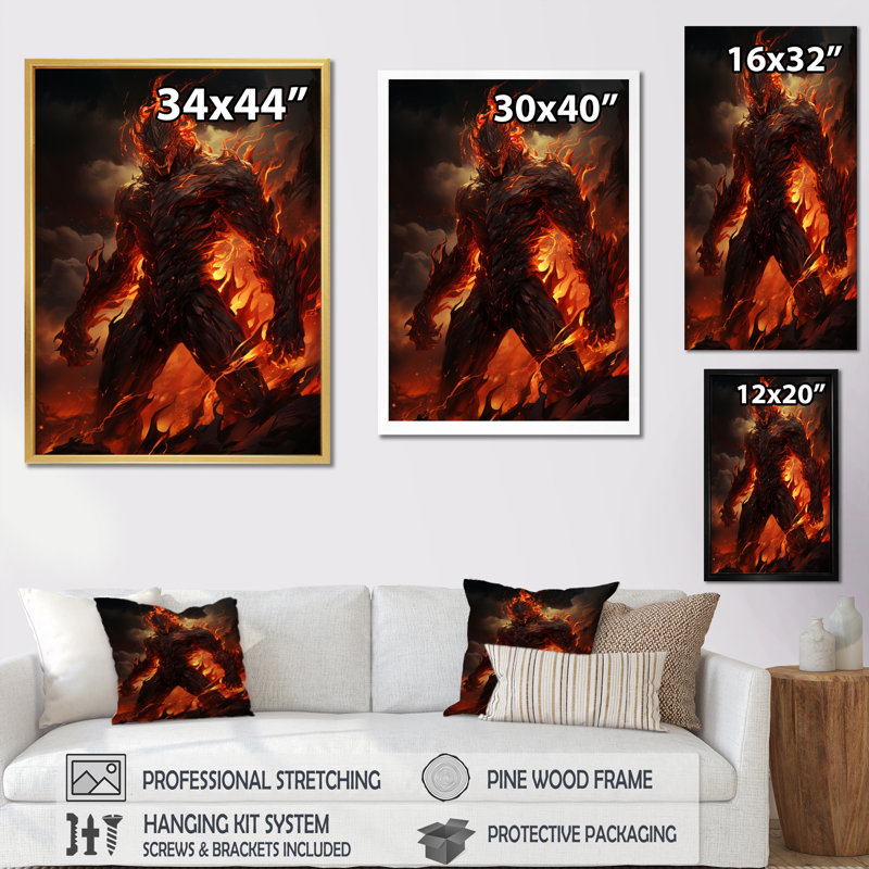 Impression sur toile Fire Force Villian II - Superheros, Cadre simple noir, H 32 po x l 24 po x P 1 po