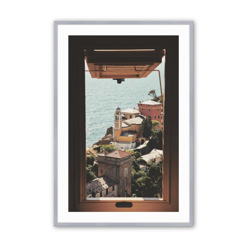 Fenêtre sur la mer, H 25,25 po x l 19,25 po x P 1,25 po, Cadre simple en chrome poli poli
