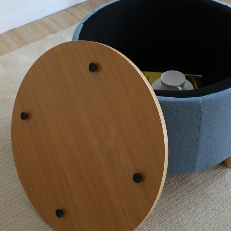 Sauget Solid Wood Single Coffee Table, Blue