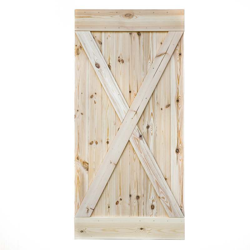Gaskins Solid Pine Sliding Door Unfinished
