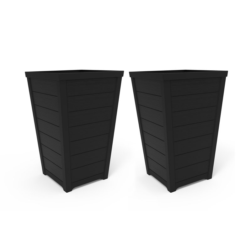 Keter Taper Square Planter 37cm Graphite, 37cm H x 37cm W x 57cm D