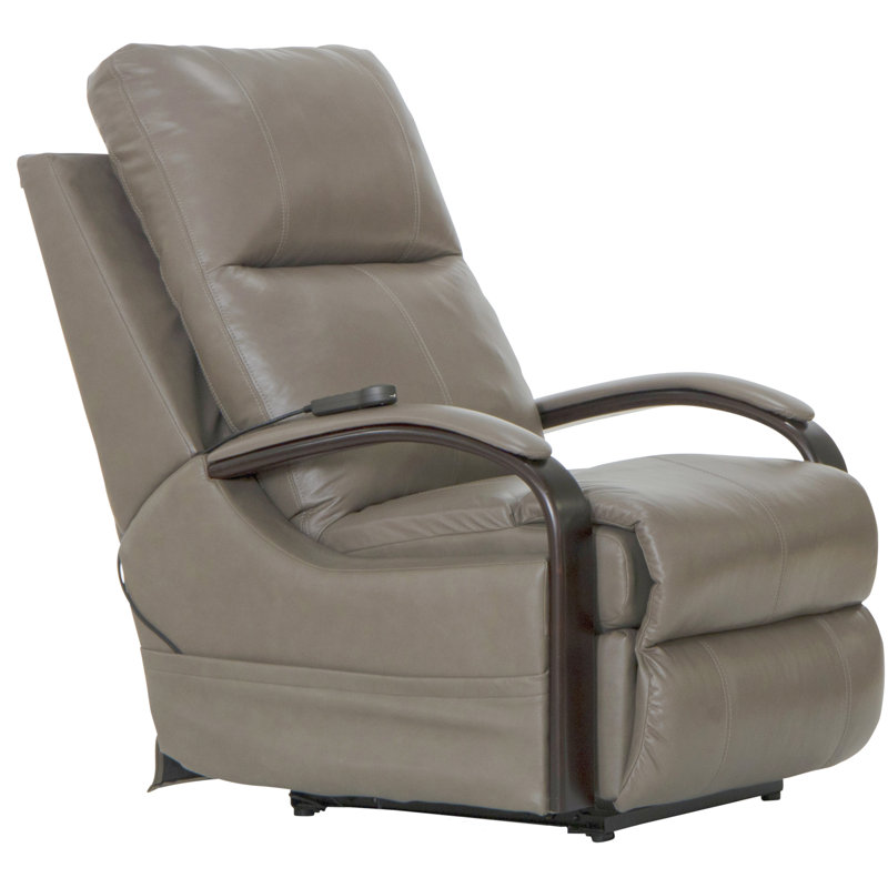 Fauteuil inclinable Azarriah, Cuir synthétique gris pâle, Électrique