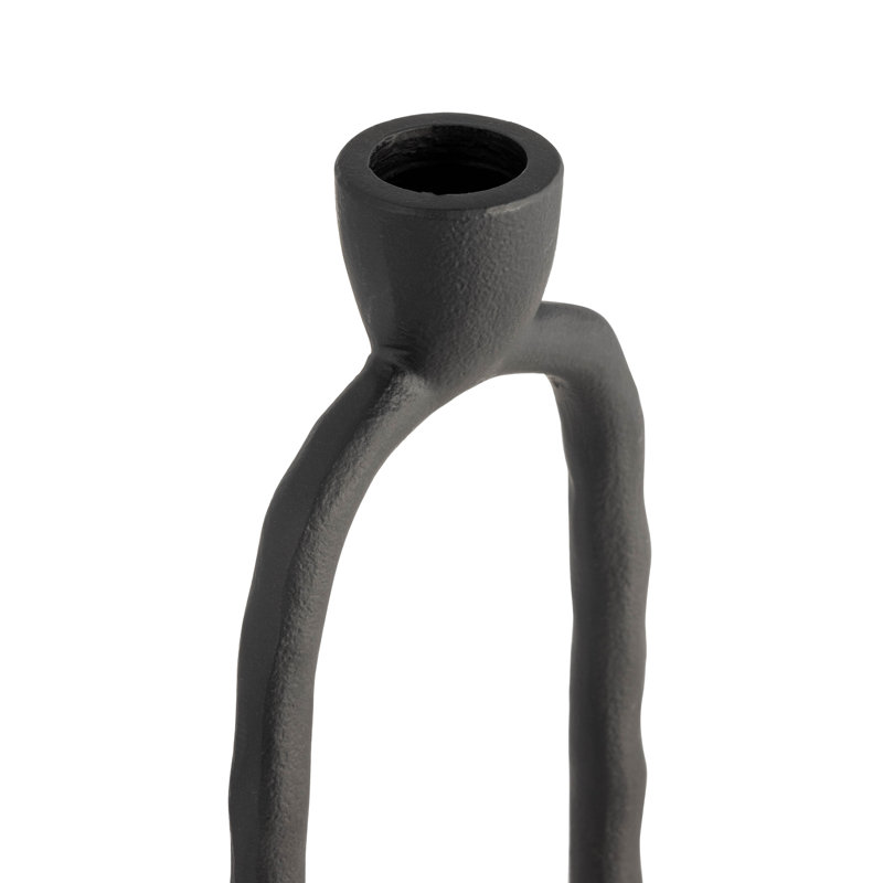 Porte-bougie ovale, Noir, H 10 po x l 4 po x P 4 po