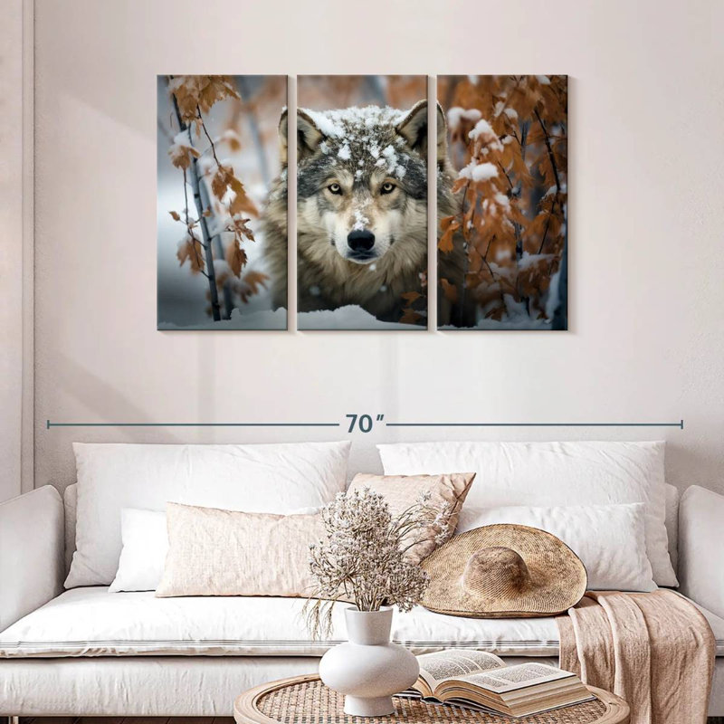 Brampt Gray Wolf In The Snow, 28" H x 45" W