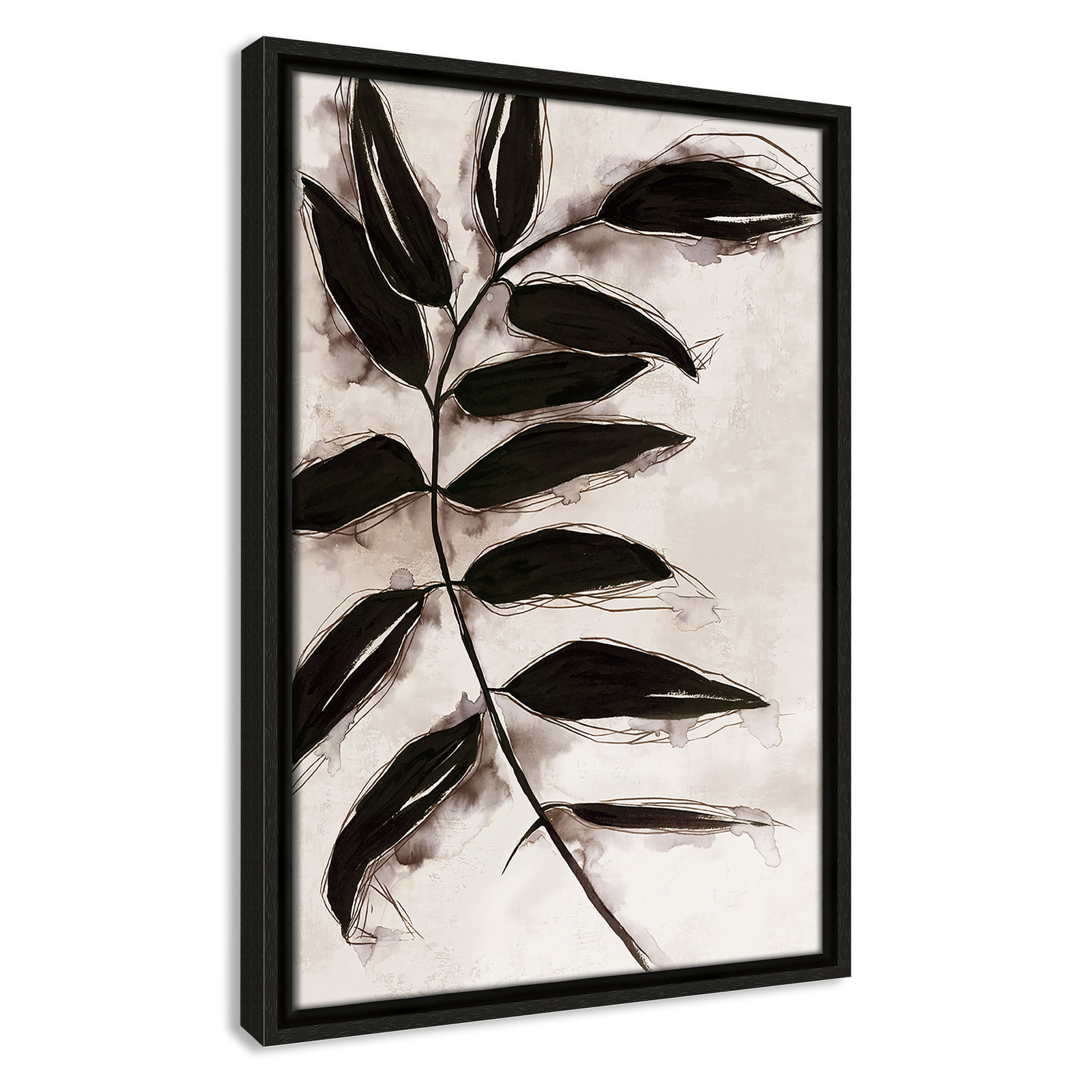 Leaves II by Eva Watts, 19.5" H x 13.5" W x 2" D, Espresso Framed