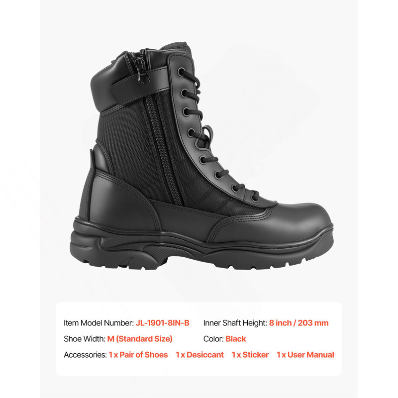 Bottes tactiques pour hommes 8 po, 4.72" H x 14.17" W x 13.39" D