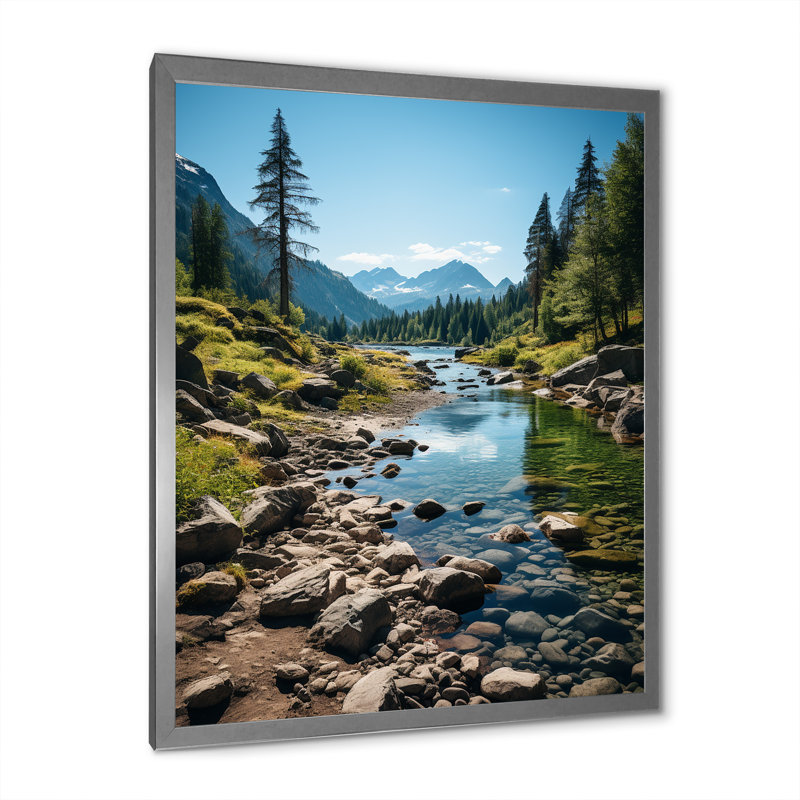 Behja Canada, paysage d'émeraude sauvage sur toile, H 32 po x l 24 po x P 1 po, Cadre photo argenté