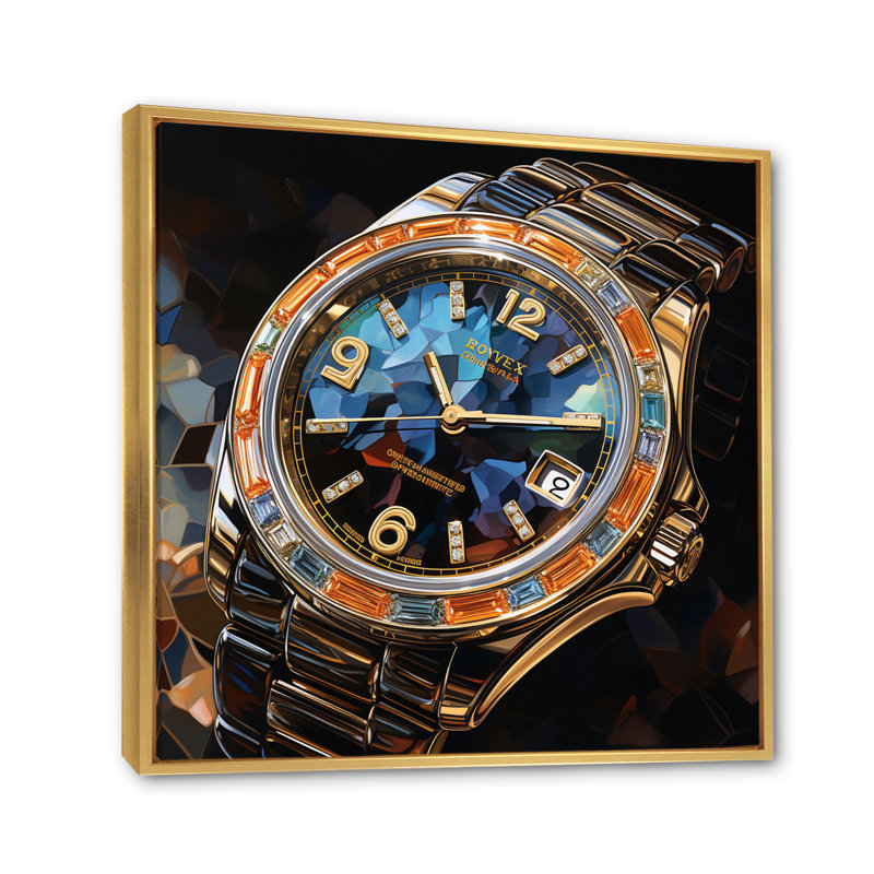 Luxury Luxury Diamond Dusk I - reproduction, H 36 po x l 36 po x P 1,5 po, Cadre flottant doré
