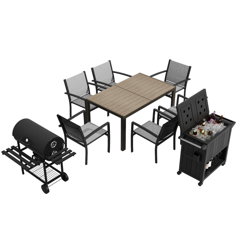 6 - Person Patio Dining Set with Rectangular Table