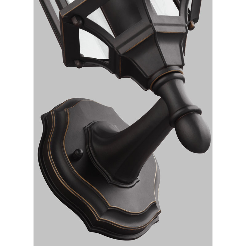 Sevier Small One Light Uplight Outdoor Wall Lantern from Generation Lighting , 16.25" H x 6.5" W x 7.75" D, Antique Bronze