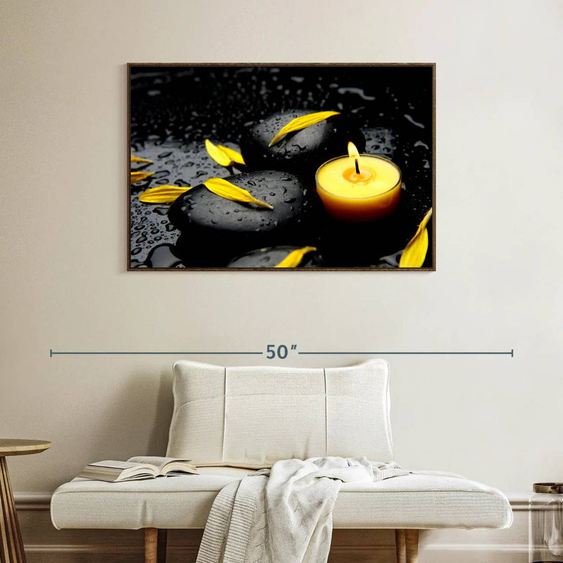 Bougie Zen Dewy, Cadre flottant noyer, 40 po x 27 po