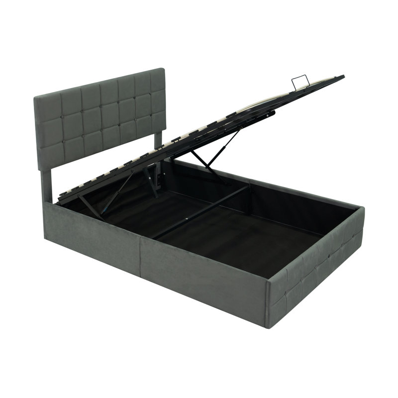 Nathniel Upholstered Ottoman Storage Bed, Grey