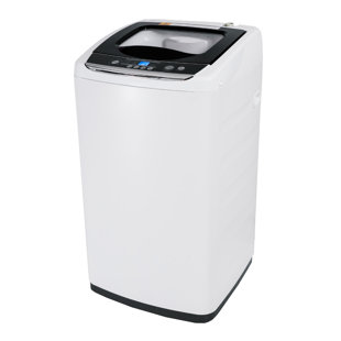 BLACK+DECKER Small Portable Washer, Washing Machine for Household Use, 0.9 Cu. Ft. with 5 Cycles, Transparent Lid & LED Display