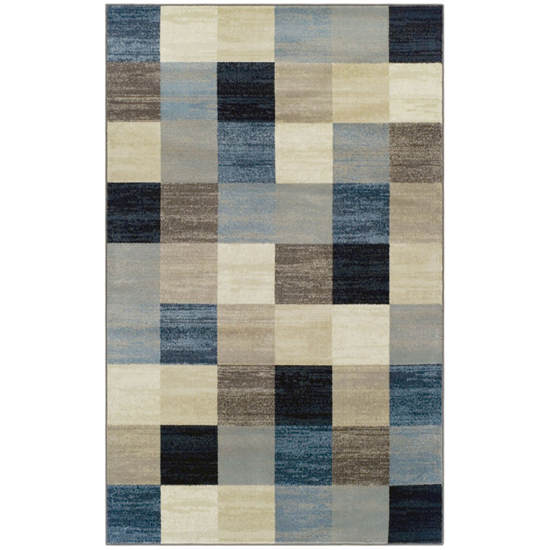 Dawnyelle Wool Patchwork Indoor Rug, Rectangle 5' x 8'