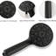 Perceuse - Pomme de douche à pluie coulissante en acier inoxydable avec douche à main à 7 réglages - Système noir mat 7