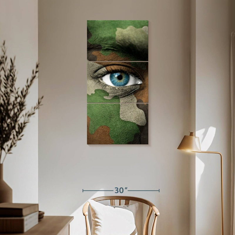 Military Face Camouflage, 62" H x 30" W