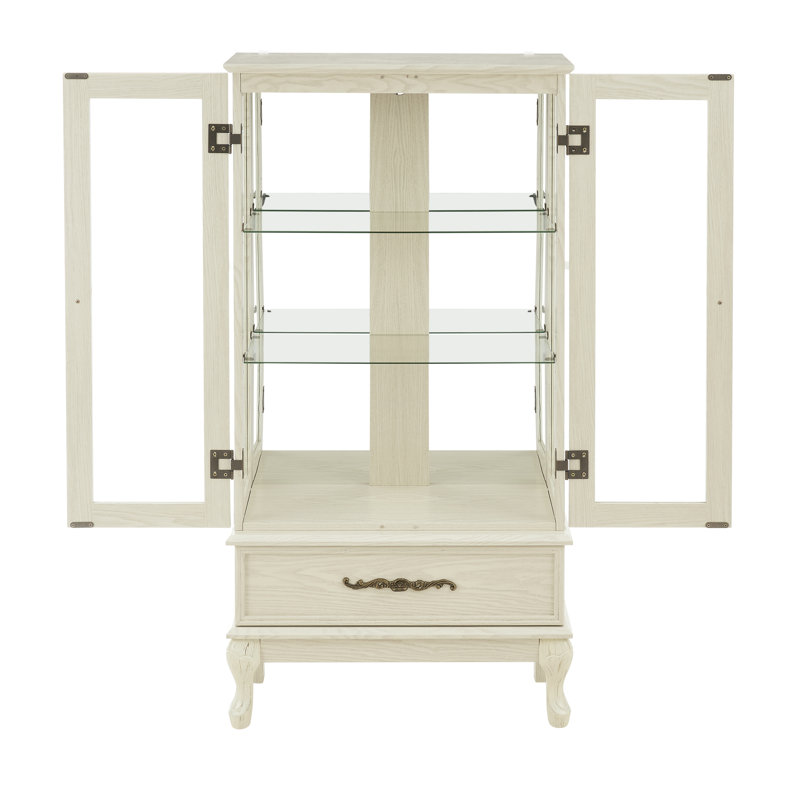 Armoire vitrée avec porte vitrée Curio, Blanc