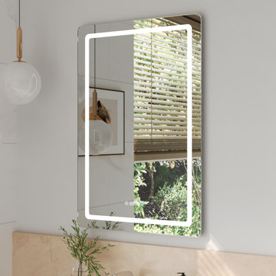 Miroir de salle de bain moderne à DEL sans cadre avec 3 couleurs réglables
