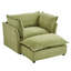 Fauteuil moderne avec repose-pieds mobile, siège large, accoudoirs courbés et coussins moelleux pour le salon, la chambre à coucher, vert