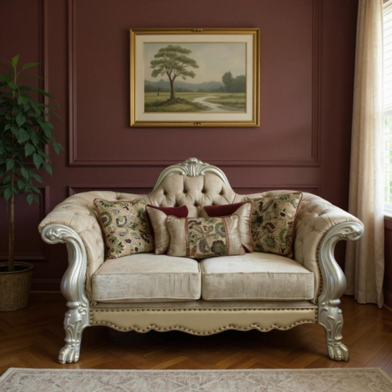 Causeuse et coussins décoratifs 73 po