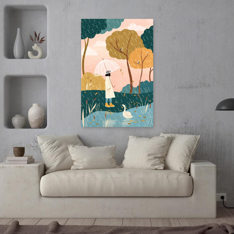 Art contemporain, art contemporain d'automne, H 36 po x l 24 po
