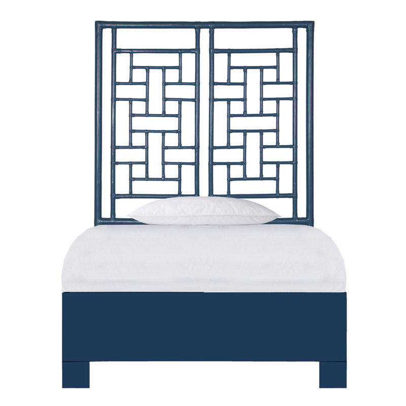 Lit plateforme Ohana, Bleu marine, Simple