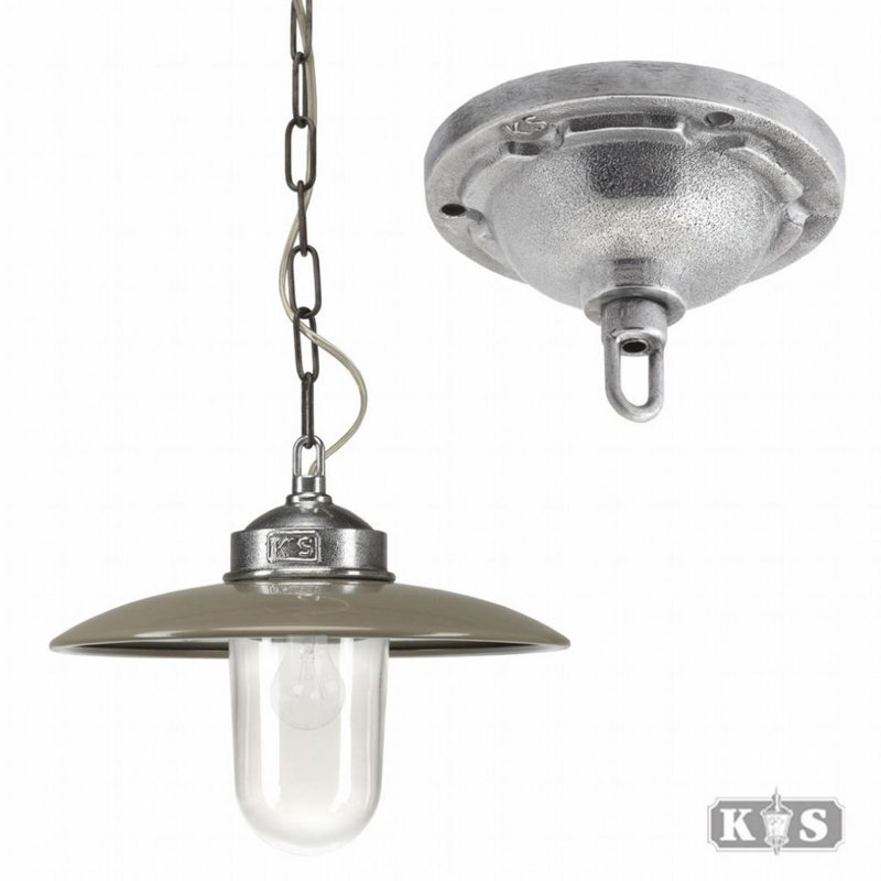 Solingen 1 - Light Brushed Nickel Dome Pendant, Taupe