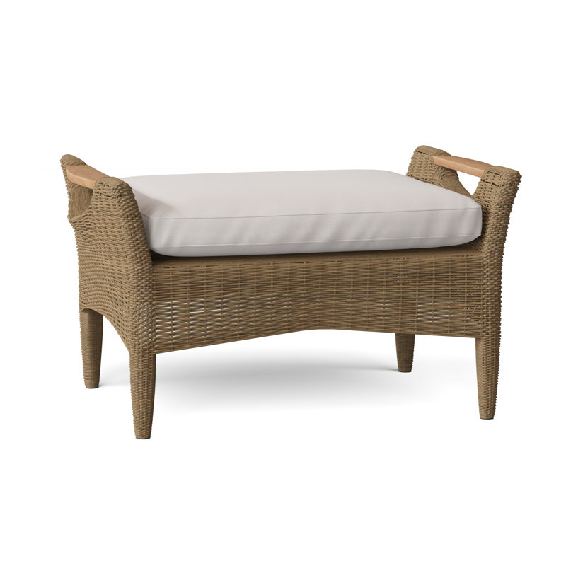 Culebra Outdoor Ottoman, Sailcloth Salt, Culebra Willow