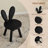 Solid Wood Rabbit Stool with Ear Backrest-1431075409