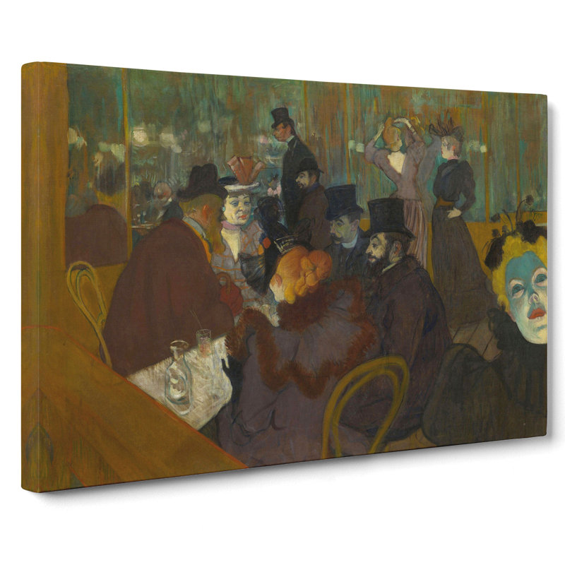 At The Cabaret by Henri De Toulouse-Lautrec - Wrapped Canvas Painting, 35cm H x 50cm W x 3cm D