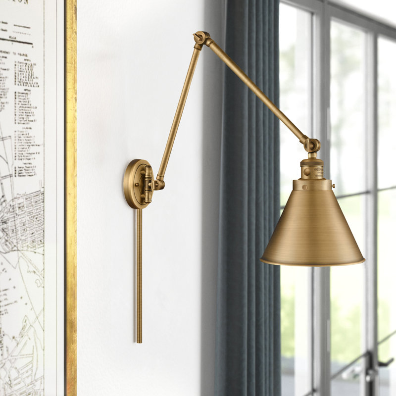 Lampe pivotante à 1 lumière à intensité variable Donovan, Laiton brossé