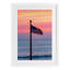 Drapeau américain contre le coucher de soleil, reproduction encadrée sous verre, conception par Jeff Poe-231047250-231047247