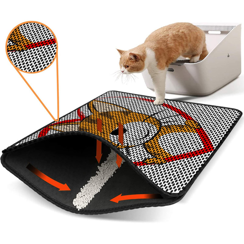 Premium Cat Litter Mat, 18 x 24 inches | 50% PVC / 50% Polyester, Machine Washable & Vacuum Friendly | Durable, Easy-Clean Design for Pet Owners | Protect Your Floors from Litter Messes