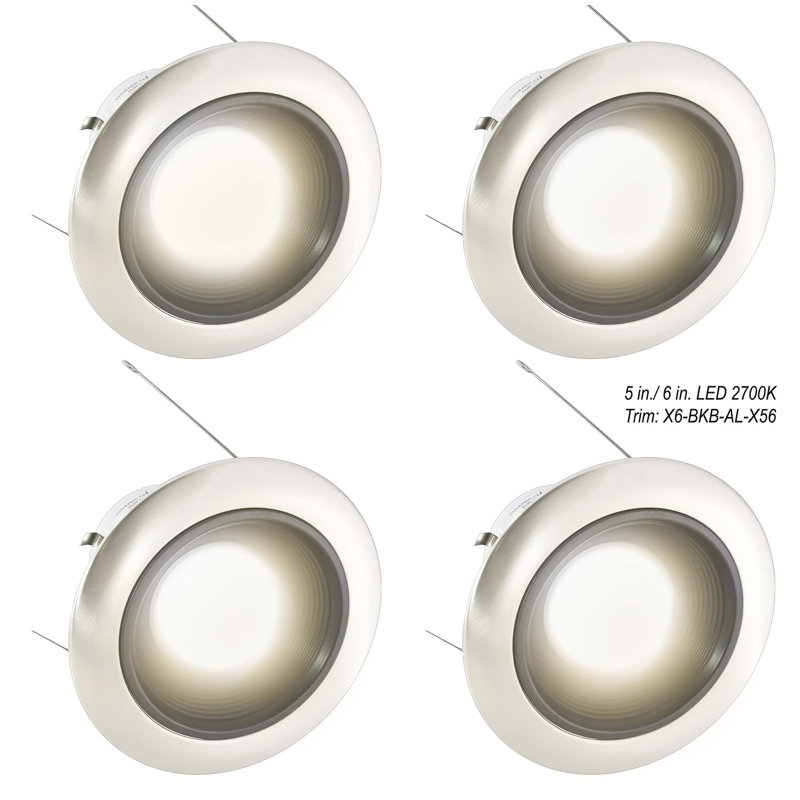 7.5'' Dimmable Air-Tight Standard Recessed Lighting Kit, Black Baffle/Satin Aluminum