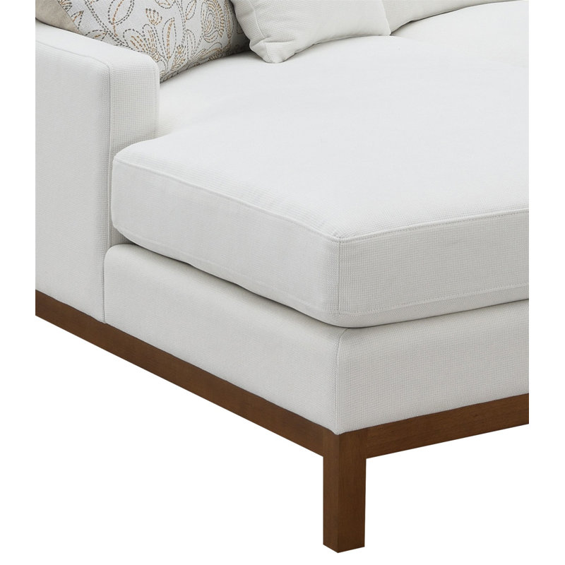Canapé modulaire Valiant en chenille ivoire avec 4 coussins Valiant