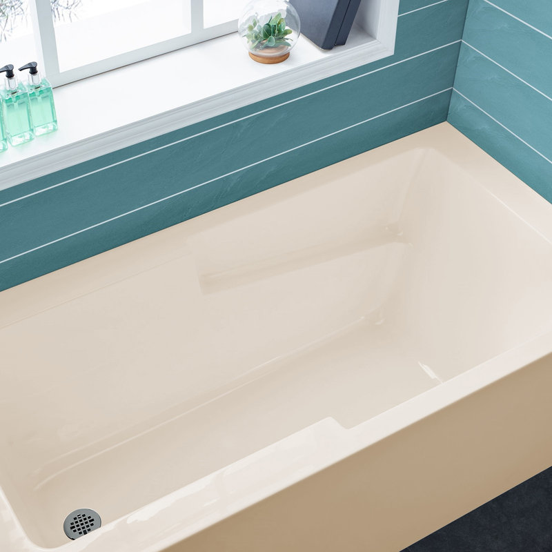 Baignoire en alcôve avec tablier 60 "x 30" Voltaire, Gauche, Bisque brillante