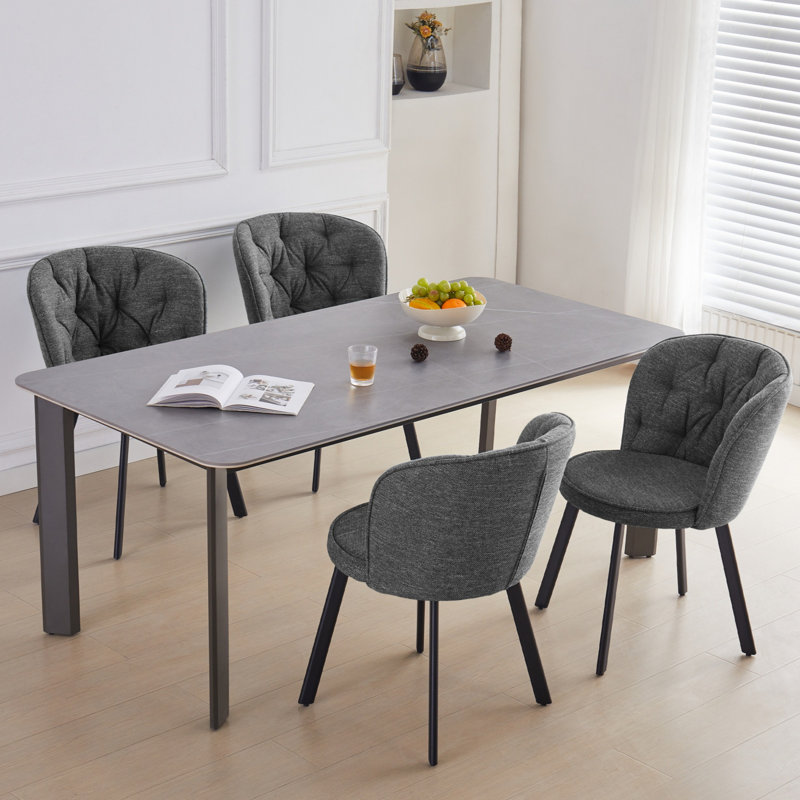 41cm H Fabric Upholstered Side Chair, Grey