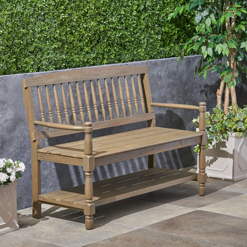 Canapé d'extérieur en bois massif pour patio, Gris
