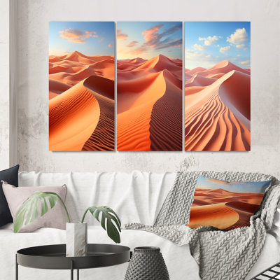«Desert Photo Sunkissed Sands», 3 pièces