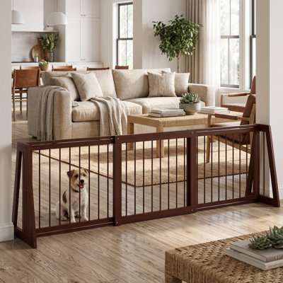 Pet Gate, 28"-75" Dog & Cat Gate for Indoor Stairs, Doorways & Hallways