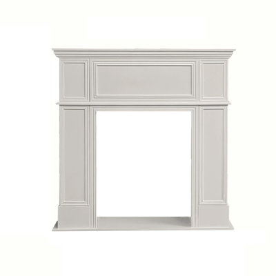 Beige Manufactured Wood Freestanding Fireplace