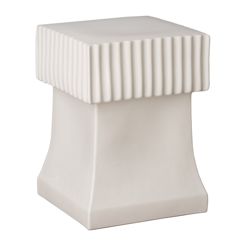 Tabouret de jardin carré blanc H 18 po Alex