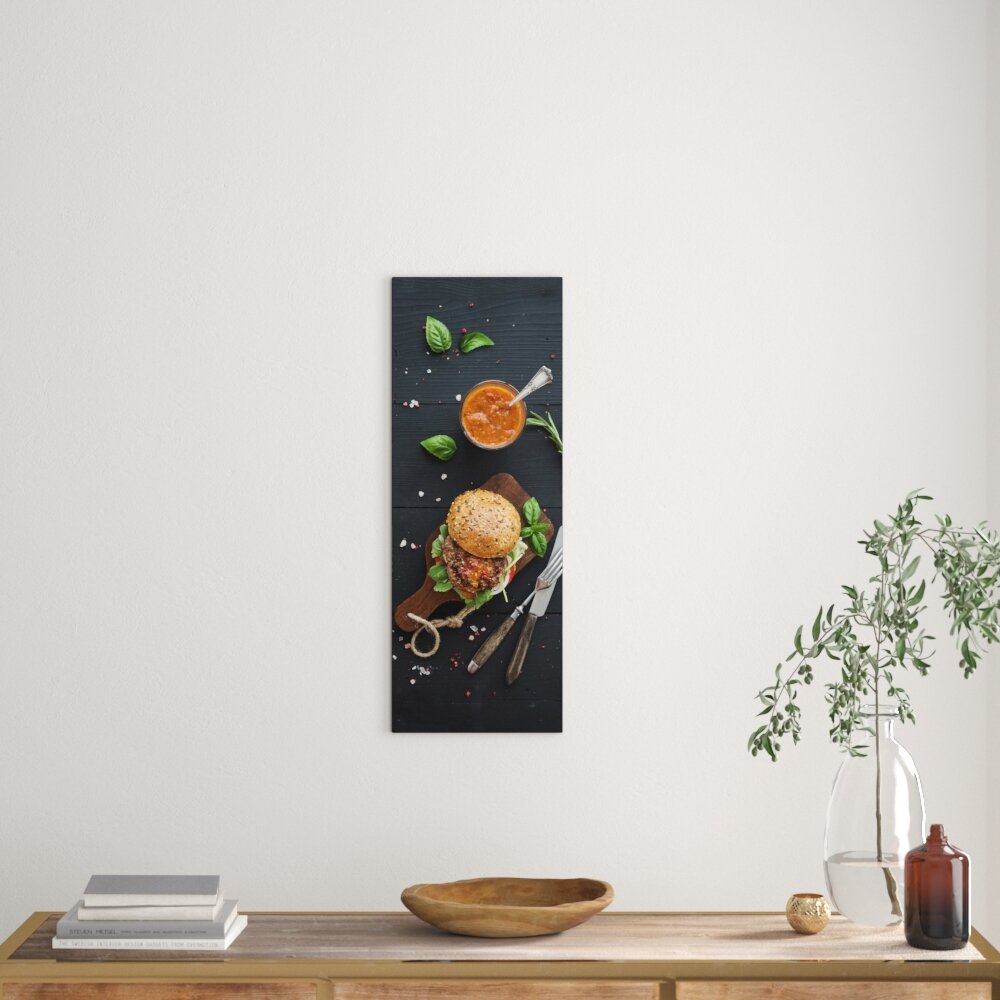 Glasbild Veggie Burger II, Fotodruck