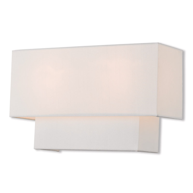 Plafonnier encastré 2 lumières Cebron, Nickel brossé, 8" H x 10" W x 30" D