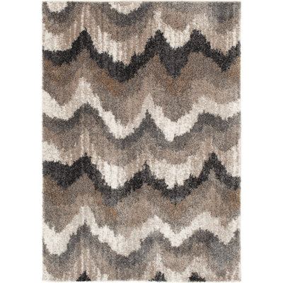 Tapis d'intérieur en polypropylène à motif de géode brune Wruls Studio ™ Tulsa Riverlyn